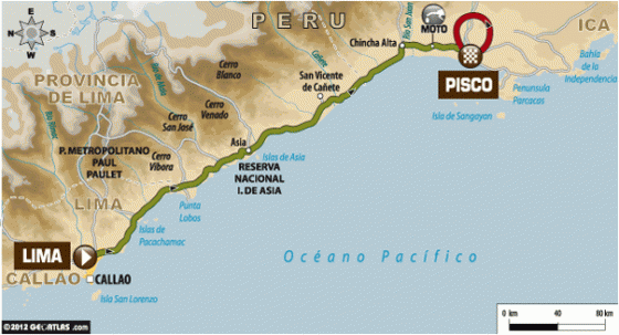 Mapa Dia 1 Dakar 2013