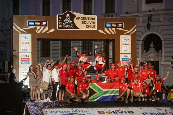 Giniel de Villiers Dakar 2014 podio