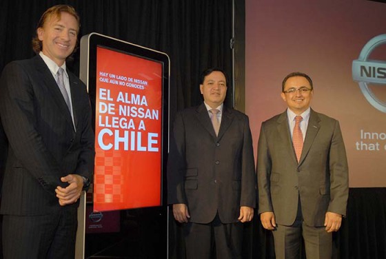 José Luis Valls, chairman de Nissan América Latina; Santiago Castro, director general de Nissan Chile y José Román, director general de Nissan América Latina y El Caribe (NLAC)