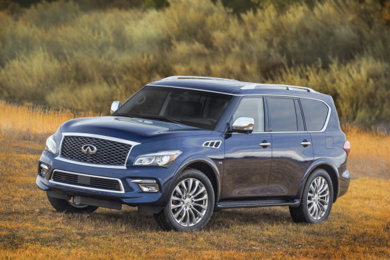 The Infiniti QX80 offers a fresh new exterior design and a more crafted interior for 2015, plus additional standard features and technology, bringing Infiniti’s premium full-size luxury SUV closer in look and feel to the dramatic new Infiniti Q50 sports sedan.