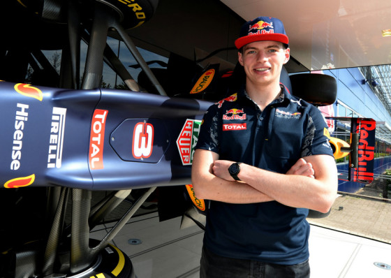 MILTON KEYNES, UNITED KINGDOM - MAY 05: Max Verstappen of the Netherlands and Red Bull Racing next to the Red Bull Racing RB12 on May 5, 2016 at the Red Bull Racing Factory, Milton Keynes, England. (Photo by Tony Marshall/Getty Images) // Getty Images / Red Bull Content Pool // P-20160505-00209 // Usage for editorial use only // Please go to www.redbullcontentpool.com for further information. //