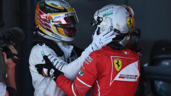 Lewis Hamilton y Sebastian Vettel después del Gran Premio de Australia. Foto gentileza Sutton Image.s 