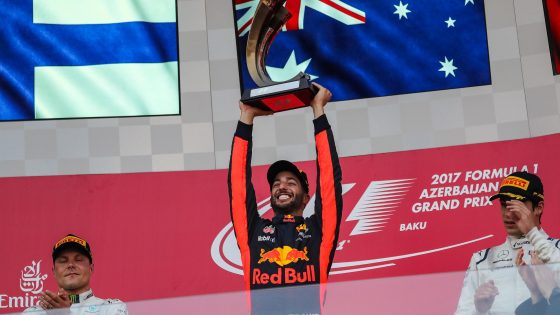 Daniel Ricciardo, ganador del Gran Premio de Azerbaiyán. Foto gentileza de Sutton Images. 
